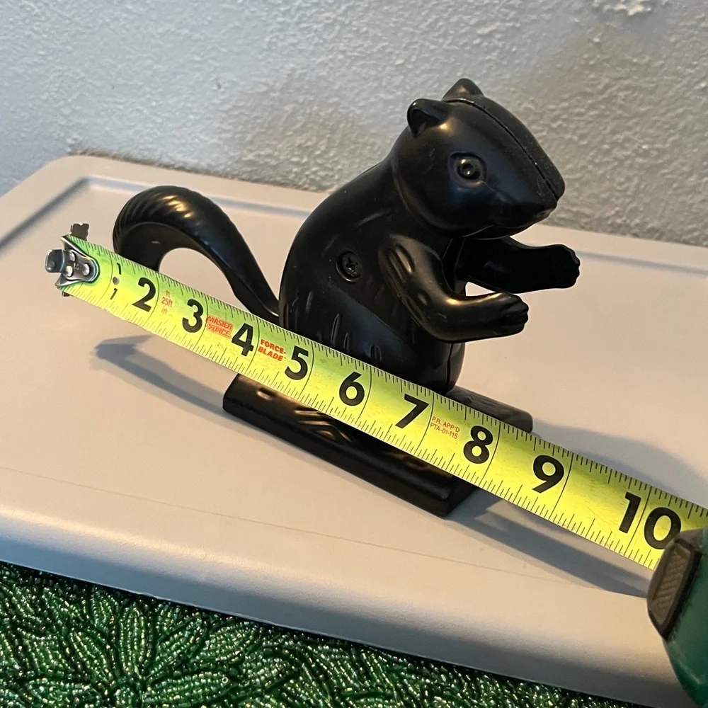 Squirrel Figurine nut cracker in black medal kitschy decor